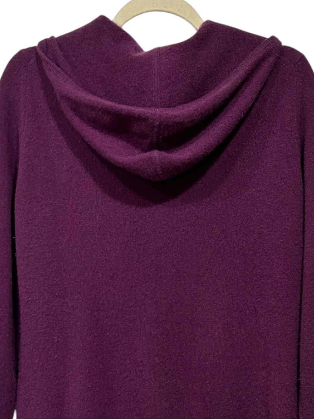 Lord & Taylor Cashmere Purple Zip-Up Hoodie Sweater Sporty Elevated Loungewear L - Picture 5 of 6